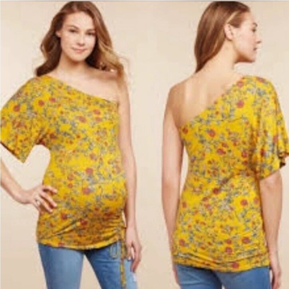 NWT Jessica Simpson Maternity One Shoulder Floral Top Small